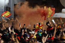 Les fans de l'Espagne dans les rues de Madrid après le titre de la Roja à la Coupe du monde, le 20 juillet 2026.