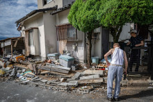 Les dégâts du séisme qui a touché le Japon, à Uki, le 28 juillet 2026.