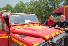 Des sapeurs-pompiers mobilisés en Gironde, le 28 juillet 2026.