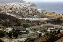 La frontière entre le Maroc et l'enclave espagnole de Ceuta, au nord-est du pays.