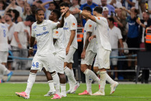 L'OM lors du match inaugural contre Strasbourg au Vélodrome, le 21 août.