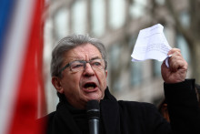 Jean-Luc Mélenchon à la Place de la République à Paris, 9 mars 2024