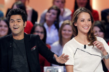 L'humoriste et acteur français Jamel Debbouze et sa compagne, la journaliste française Melissa Theuriau.