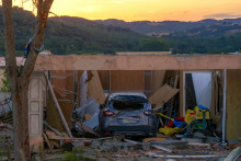 Les dégâts de la tornade qui a touché l'Aude, à Pomas, le 24 août 2026.