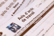 Un avis d'arrêt de travail. (Illustration)