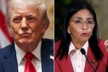 Le président américain, Donald Trump, et la présidente par intérim du Venezuela, Delcy Rodriguez.
