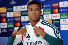 Kylian Mbappé en conférence de presse à la veille de Real Madrid-Inter Milan en Ligue des champions, le 7 septembre 2026.