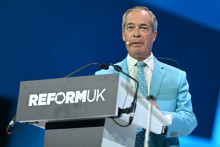Nigel Farage à la conférence annuelle de son parti Reform UK, le 5 septembre 2026