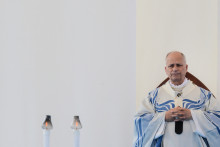 Le pape Léon XIV en visite sur l'île de Lampedusa le samedi 4 juillet 2026.