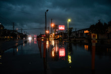 De premières inondations causées par le "Nor'Easter" dans le New Jersey, samedi 26 septembre.