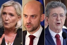 Marine Le Pen, Jean-Noël Barrot et Jean-Luc Mélenchon
