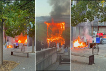 Le hall du lycée Mandela de Nantes incendié le 1er octobre 2026