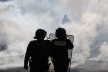 Des policiers à Brest le 1er octobre 2026
