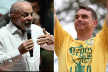 Lula et Flavio Bolsonaro, candidats à la présidentielle au Brésil