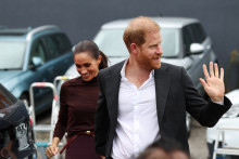 Le prince Harry et Meghan Markle lors de leur première sortie publique depuis leur retour au Royaume-Uni, le 15 octobre 2026