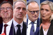 Jean-Luc Mélenchon, Raphaël Glucksmann, Édouard Philippe et Marine Le Pen