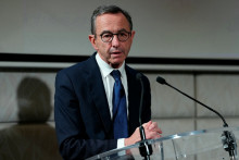 Bruno Retailleau, candidat des Républicains à l'élection présidentielle, lors d'un discours à Paris, le 14 octobre 2026.