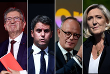 Jean-Luc Mélenchon, Gabriel Attal, Édouard Philippe et Marine Le Pen.