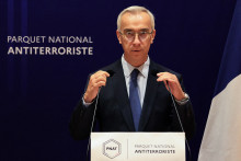 Le procureur antiterroriste français Olivier Christen s'exprime lors d'une conférence de presse au tribunal de Paris le 26 octobre 2026