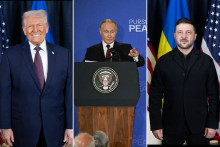 Donald Trump, Vladimir Poutine et Volodymyr Zelensky