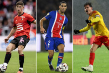 Charlie Cresswell (Rennes), Achraf Hakimi (PSG) et Florian Thauvin (Lens).