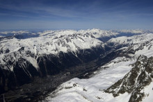 La vallée de Chamonix vue depuis l'Aiguille du Midi