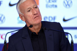 Le sélectionneur de l'équipe de France, Didier Deschamps, s'exprime lors d'une conférence de presse pour annoncer l'équipe de France pour le match de qualification pour l'Euro 2024, à Paris, le 31 août 2023.