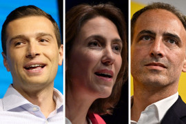 Jordan Bardella, Valérie Hayer et Raphaël Glucksmann