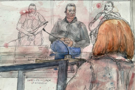 Croquis d'audience du procès des viols de Mazan, montrant Dominique Pélicot le 11 octobre 2024