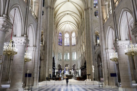 La nef de la cathédrale Notre-Dame de Paris, à Paris, le 29 novembre 2024.