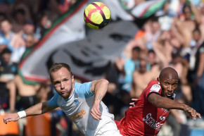 Valère Germain à la lutte avec Jérémy Sorbon le 20 avril 2019