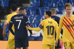 Kilyan Mbappé et Lionel Messi, au Parc des Princes le 10 mars 2021