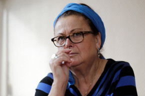 Christine Boutin lors de sa démission du Conseil départemental des Yvelines, à Rambouillet, le 21 octobre 2017.