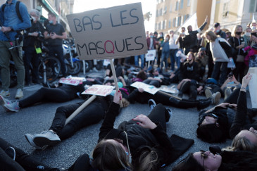 Une manifestation anti-masque à Nice (illustration)