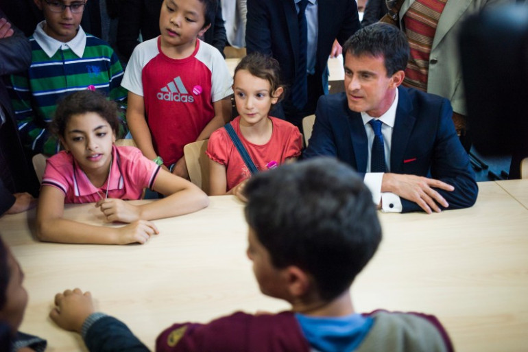 Le Premier ministre, Manuel Valls, a inauguré le collège international de Noisy-le-Grand (Seine-Saint-Denis) vendredi 5 septembre 2014.