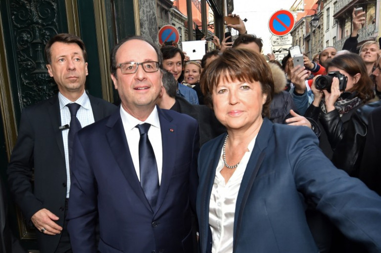 François Hollande et Martine Aubry, à Lille, le 22 novembre 2014.