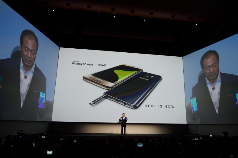 KJ Shin, lors de la présentation des nouveautés Samsung le 13 août 2015