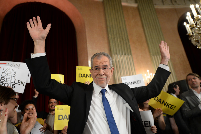 Le candidat écologiste Alexander Van der Bellen après sa victoire à la présidentielle autrichienne