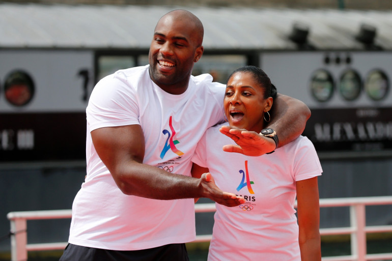 Teddy Riner et Marie-José Pérec à Paris le 23 juin 2017