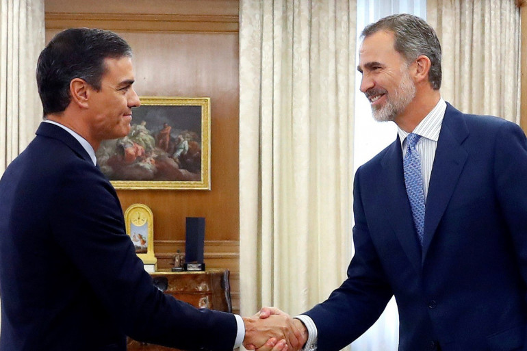 Le Premier ministre Pedro Sanchez et le roi d'Espagne Felipe VI, le 17 septembre 2019.