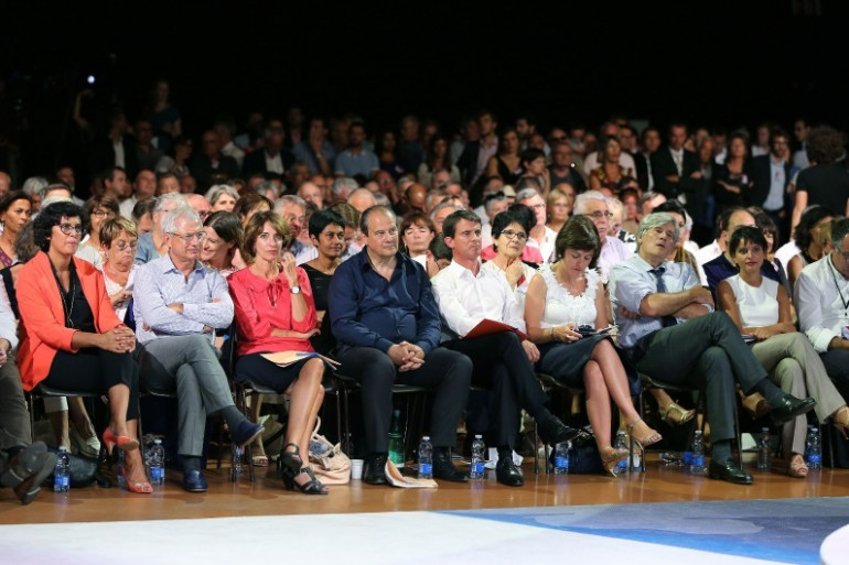 Manuel Valls et plusieurs ministres réunis à Colomiers, le 29 août 2016