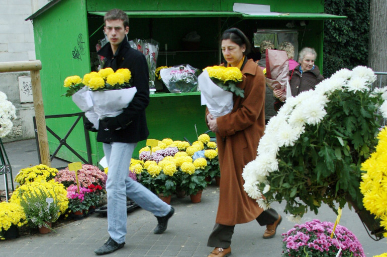 Un fleuriste parisien (illustration)