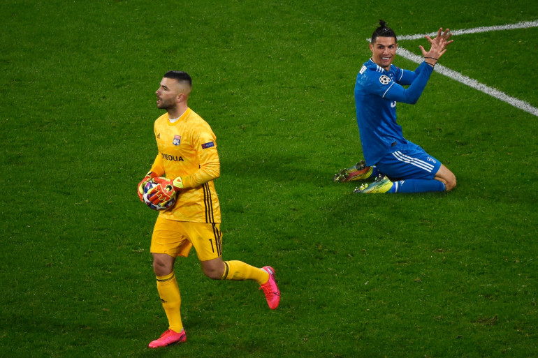 Anthony Lopes et Cristiano Ronaldo à Décines-Charpieu le 26 février 2020