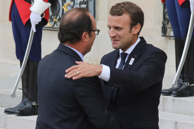 François Hollande et Emmanuel Macron à l'Élysée, le 15 septembre 2017