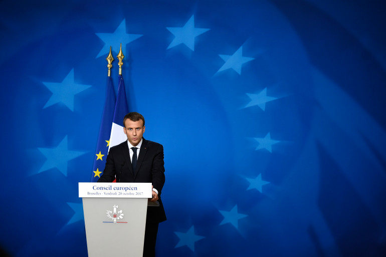 Emmanuel Macron à Bruxelles, le 20 octobre 2017