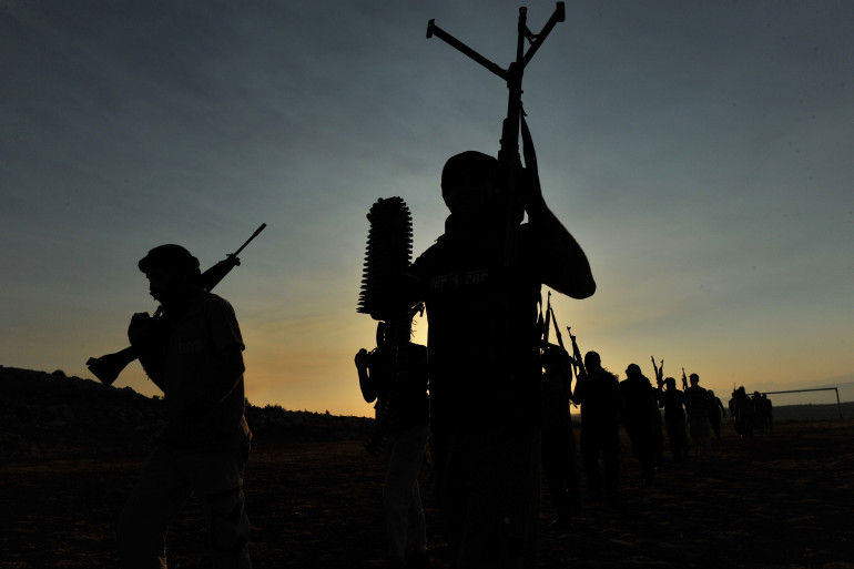 Les membres d'un groupe djihadiste, en Syrie. (illustration)