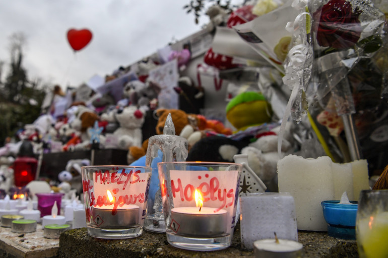 Les hommages à la petite Maëlys à Pont-de-Beauvoisin, ici le 15 février 2018