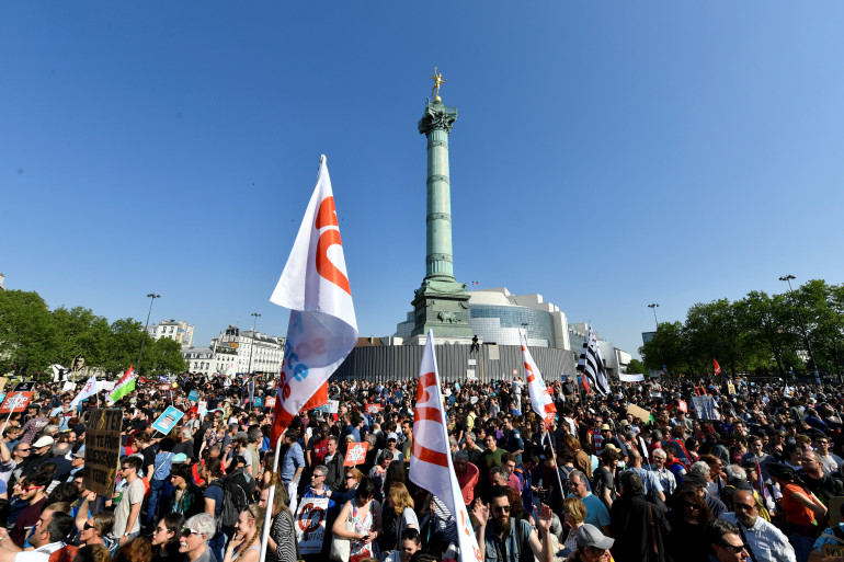 "La fête à Macron" a réuni 38.900 personnes samedi 5 mai 2018 à Paris selon un comptage indépendant