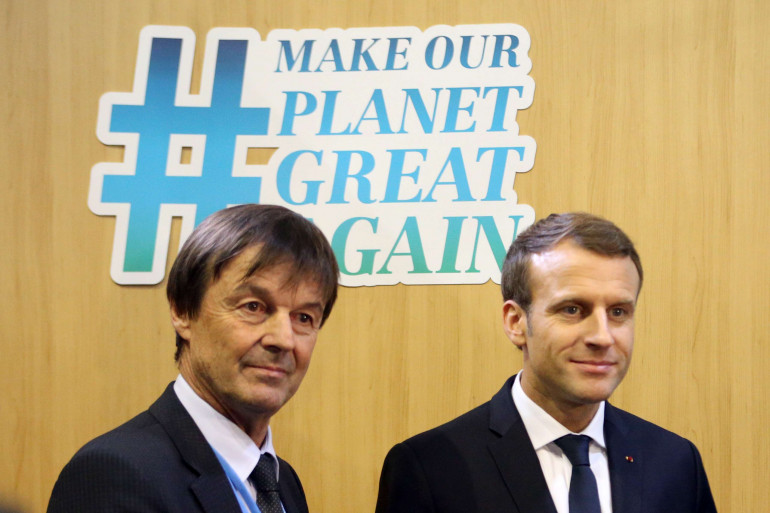 Nicolas Hulot et Emmanuel Macron, le 15 novembre 2017