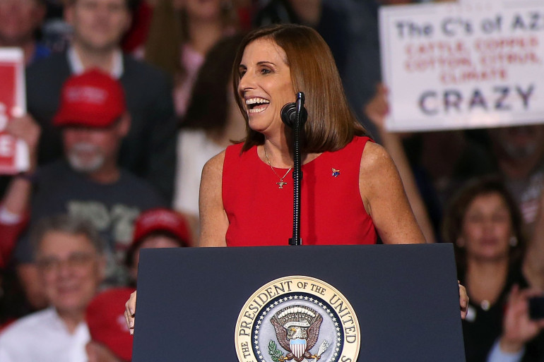 Martha McSally, candidate républicaine au Sénat en meeting à Mesa (Arizona), le 19 octobre 2018